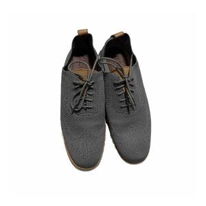 Cole Haan Mens Size 8.5 Gray Knit Wingtip Oxford Shoes